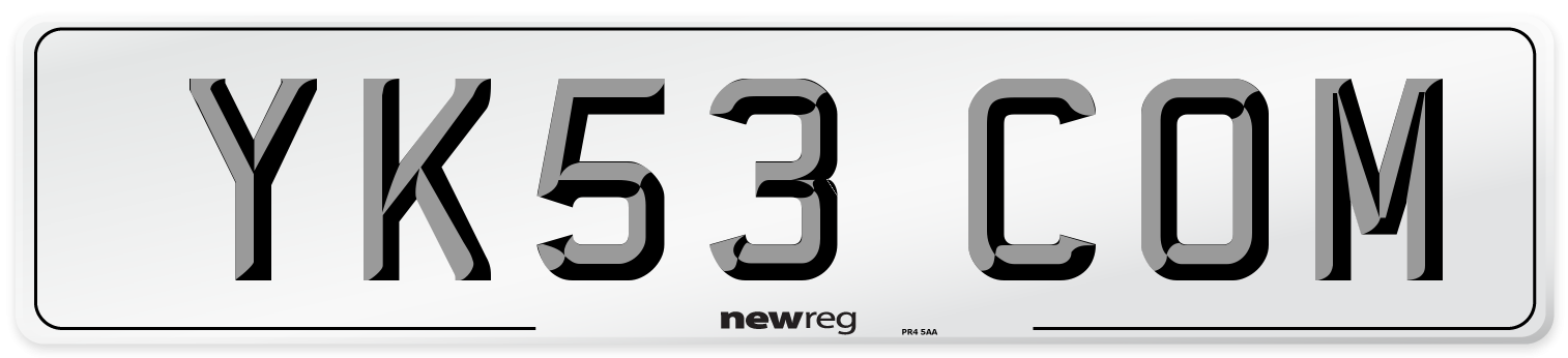 YK53 COM Number Plate from New Reg